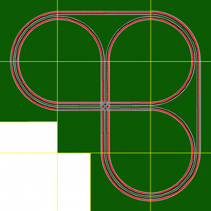 Beispiel einer Möbiusstrecke mit zweigleisigen Modulen